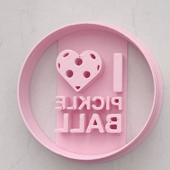 3D Printed 3" "I Love Pickleball" Cookie Cutter - Picture 3 of 3